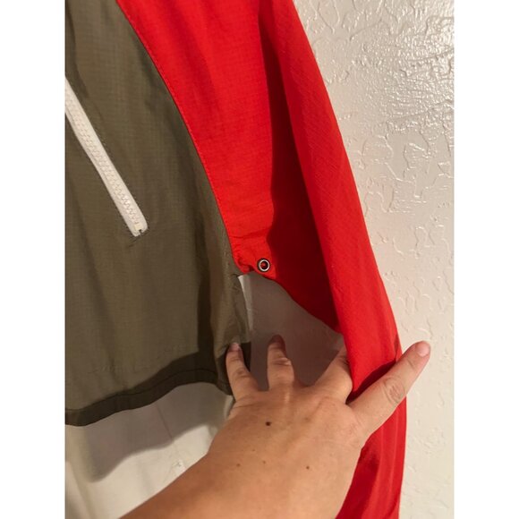 RVCA Hallihan II Green & Red Hooded Rain Jacket - Picture 4 of 13